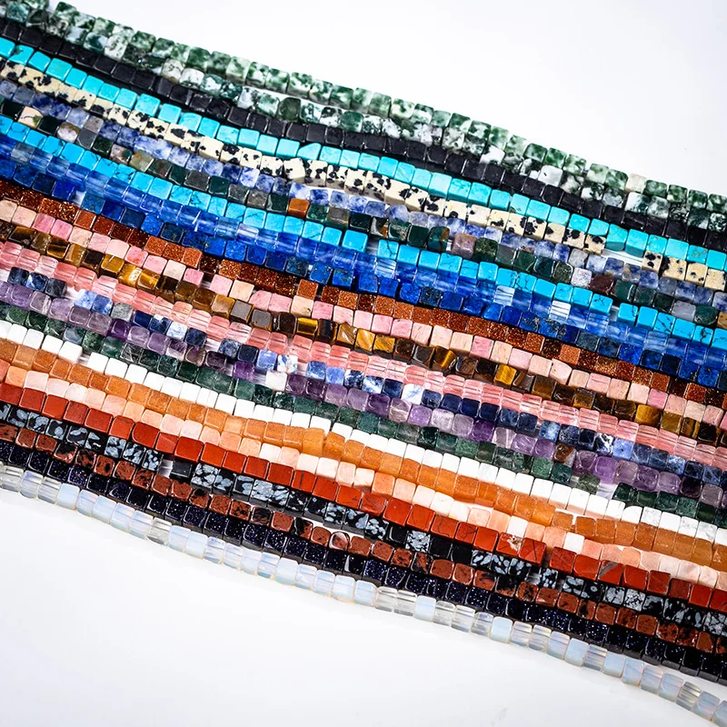 Бусины квадратной формы из натурального камня бусины с кристаллом лазурита для