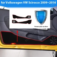 protective mat side edge cover accessories door inside guard car door anti kick pad sticker for volkswagen vw scirocco 20092016