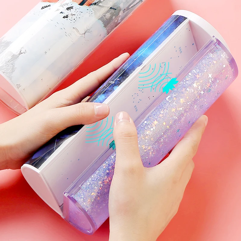 Чехол для карандашей с зыбучим песком Цилиндрическая Коробка канцелярских