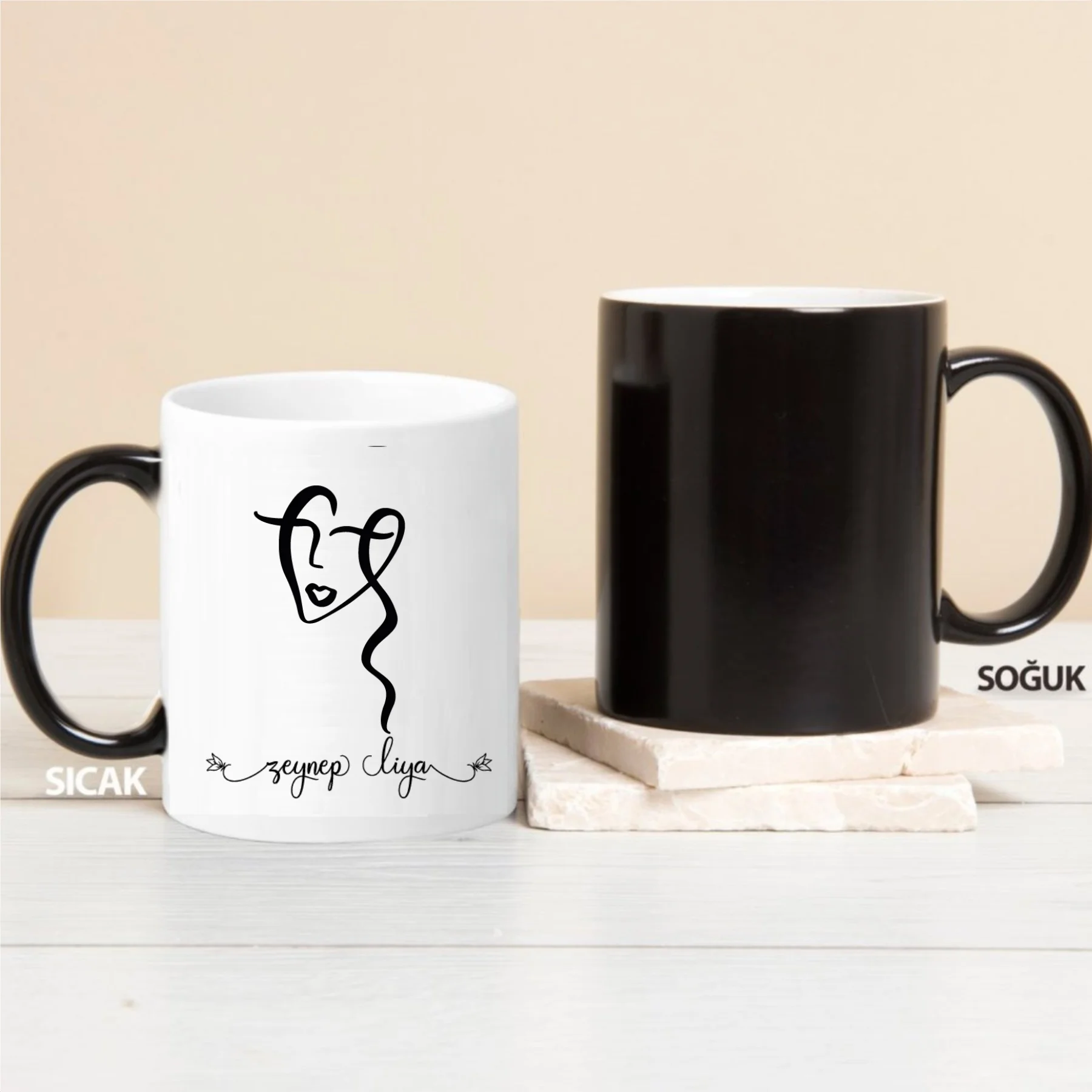 

Personalized Abstract Face Design Magic Mug-8