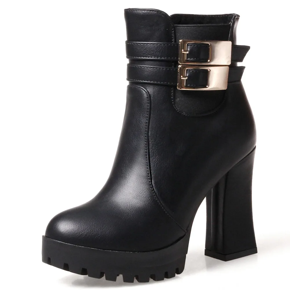 

Женские ботильоны на высоком каблуке GIGIFOX, элегантные винтажные офисные Ботинки на платформе, большие размеры до 43