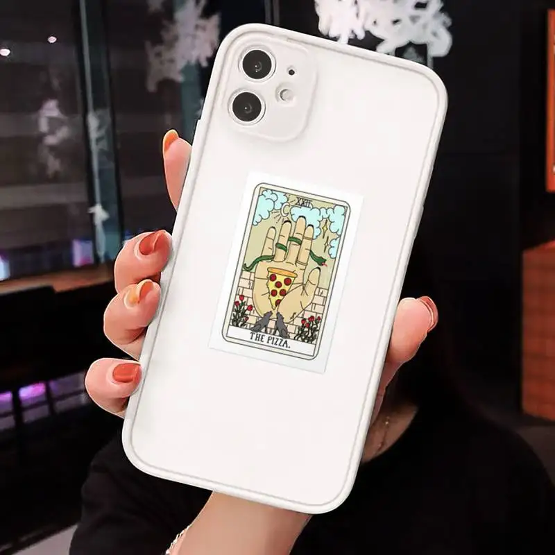 

Aesthetic Art pizza coffee Phone Case Matte For iPhone 12 Mini 11 Pro XR XS Max 7 8 Plus X Hard PC Back Cover