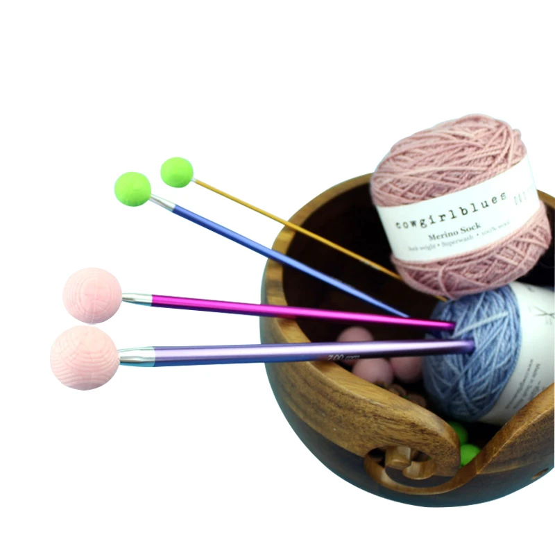 

8 Piece(4 big + 4 small) Knitting Neede Pointed Protectors Ball Shaped