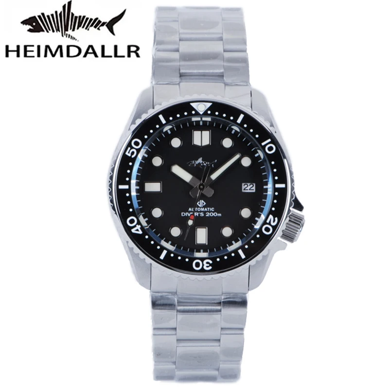 

HEIMDALLR Men's Diver Watch SKX007 Black Dial Sapphire 200m Water Resistance Japan NH36A Automatic Movement Mechanical Watches