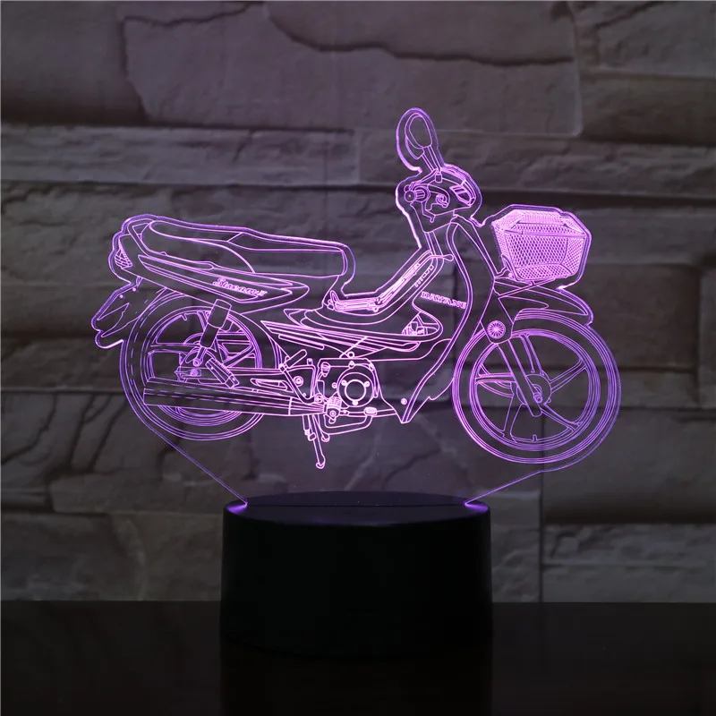 Крутой Мотоцикл 3D лампа ночник USB/на батарейках светодиодный ночник лампа визуальный световой эффект подарок для любителей мотоциклов