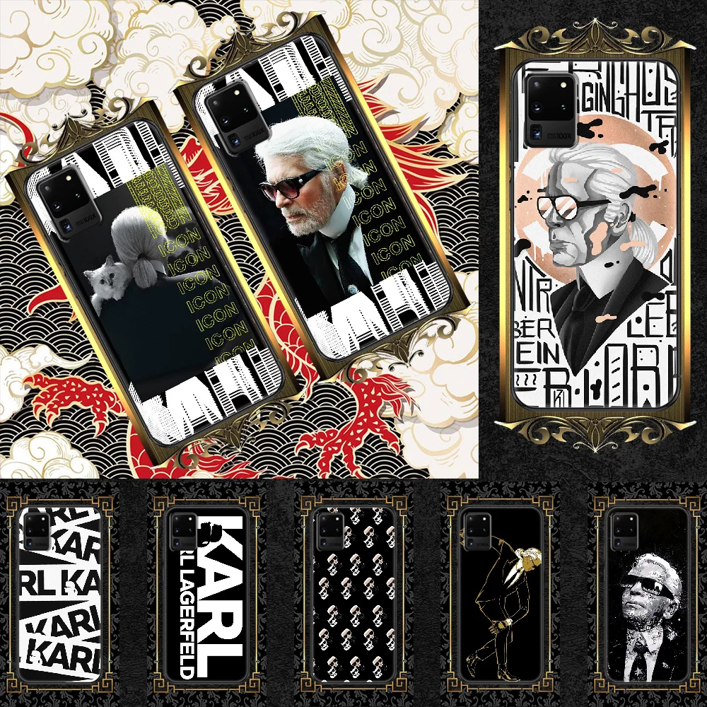 

Fashion Lagerfeldes-compatible-Karles Phone case For Samsung Galaxy Note 4 8 9 10 20 S8 S9 S10 S10E S20 Plus UITRA Ultra black
