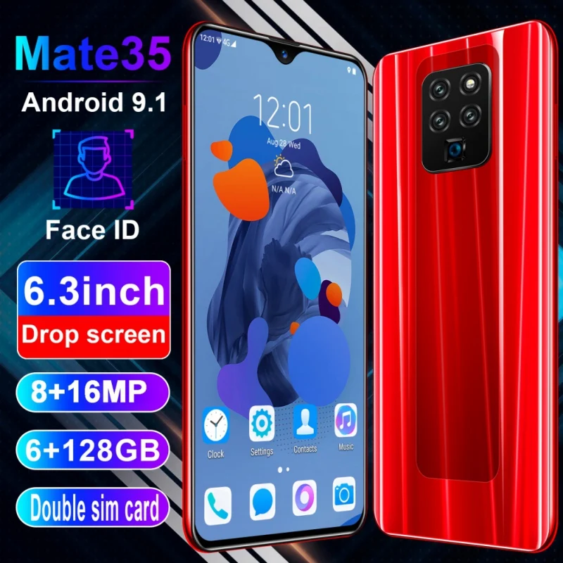 Mate35 смартфон с 6 3 дюймовым дисплеем ОЗУ ГБ ПЗУ 128 4G|Экраны для мобильных телефонов|