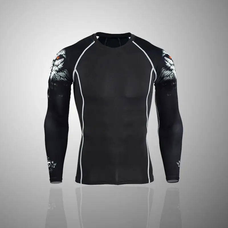 shirts Новое мужское термобелье базовый слой спортивный костюм теплые мужские зимние спортивные костюмы компрессионная спортивная одежда термобелье 4XL - Цвет: shirts