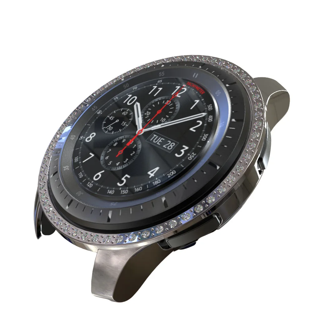 Блестящий Алмазный чехол для samsung Galaxy Watch 42 мм 46 мм защитный бампер gear S3 Frontier Shell