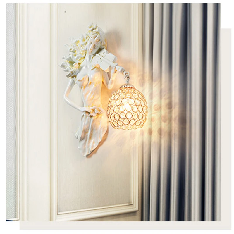 

Европейский роскошный хрустальный настенный светильник золотой блеск декор прикроватная лампа гостиная спальня проход фон настенный свет...