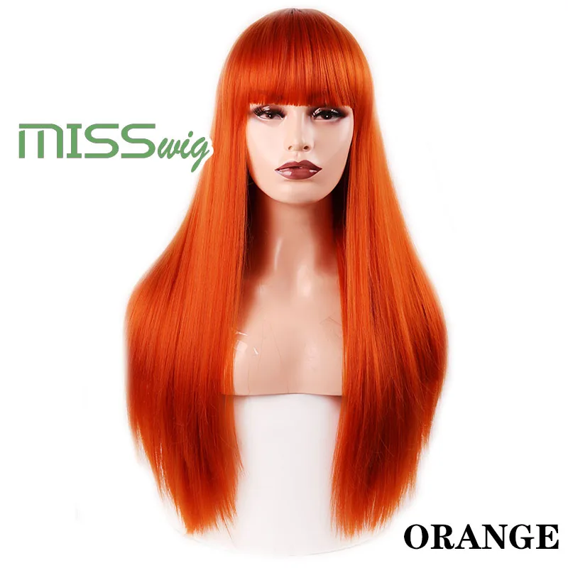 Синтетические волосы MISS WIG длинные прямые 60 см 300 г черные светлые красные для