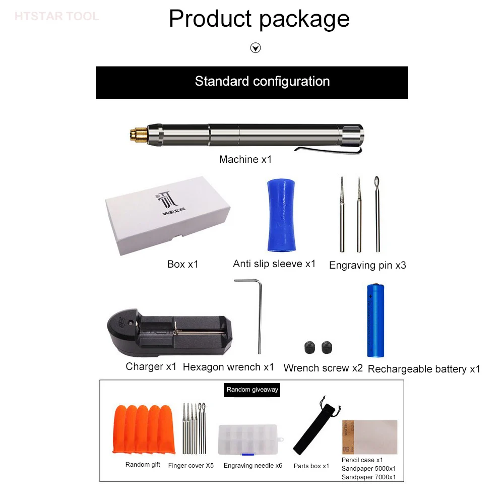 

Mini Electric Engraving Pen Rechargeable Engraving Marker Pen with Non-slip Silicone Sleeve DIY Polishing grinding Accessories