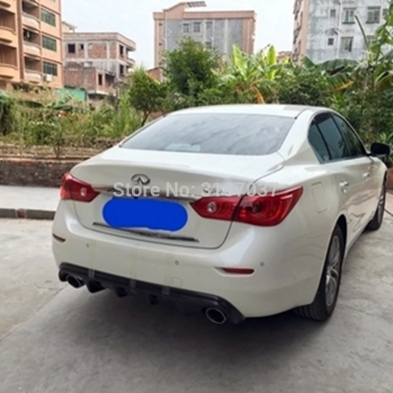 

For Infiniti Q50 Q50L 2017 Black Color ABS Rear Diffuser Bumper Spoiler Rear Lip Bumper Trunk Protector Car Accesories