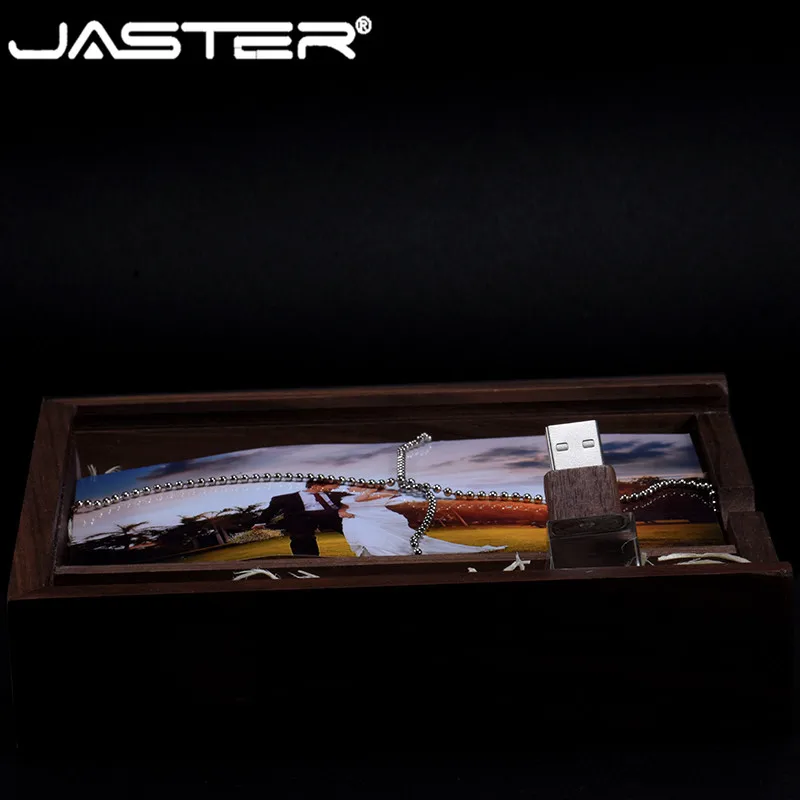JASTER USB 2 0 кристалл usb + деревянная коробка флэш накопитель карта памяти Флеш 4 ГБ 8 16