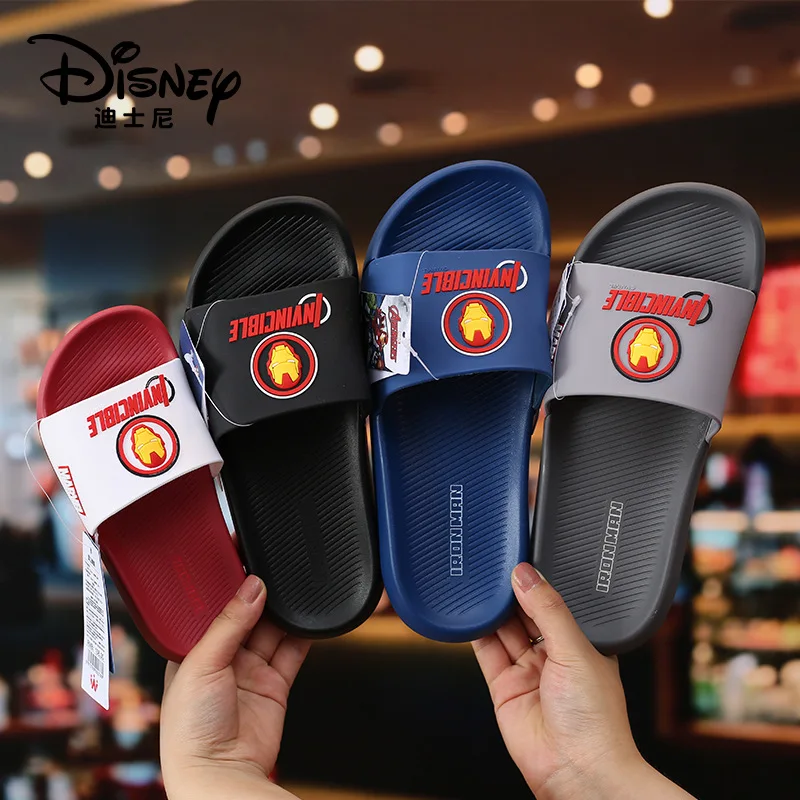 

Disney children's shoes 1-12 years old wear 2021 summer new children's slippers non-slip home indoor iron man breathable