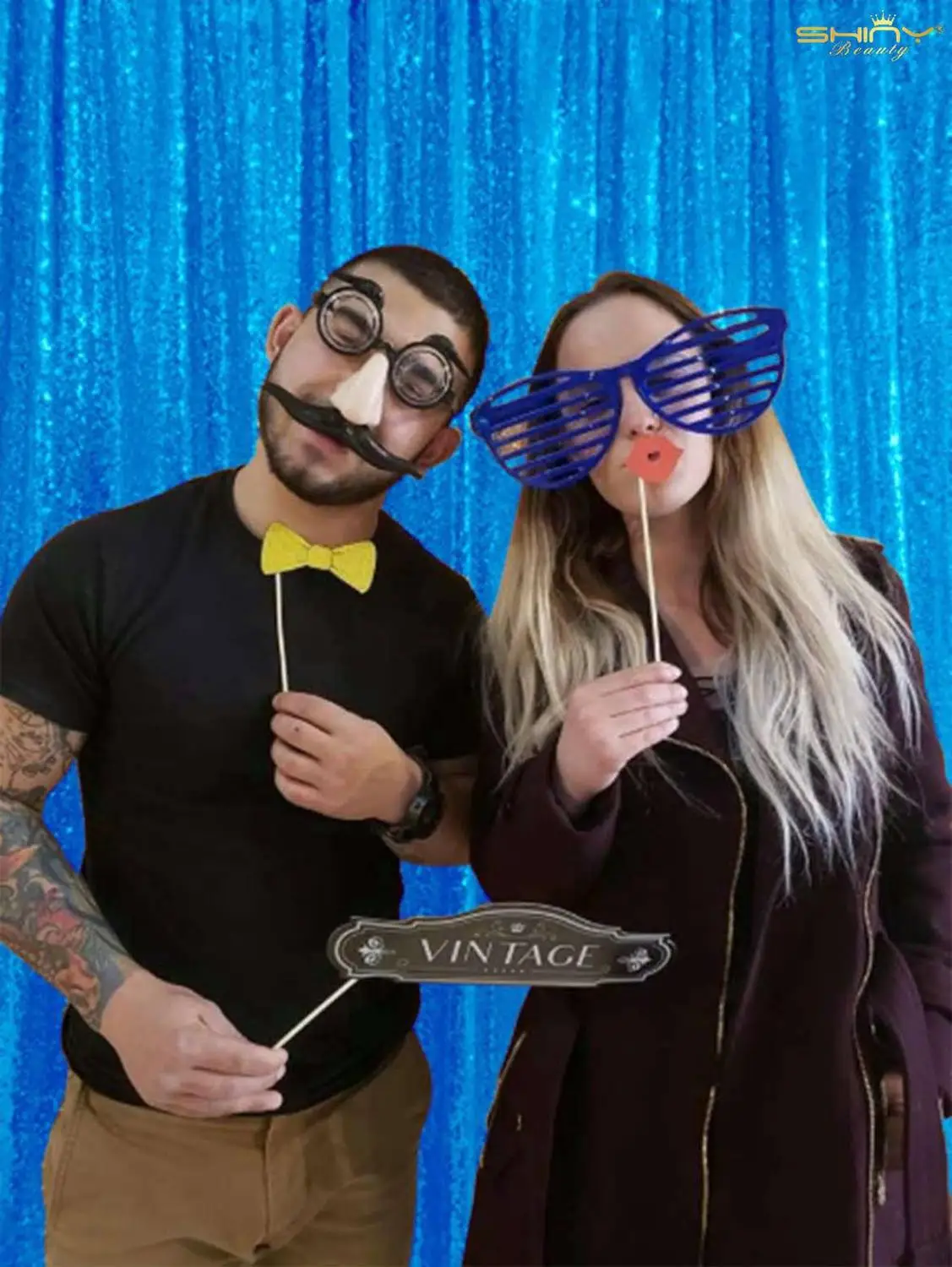Shinybeauty 2 панели 2X7FT Photo Booth фон Aqua Blue свадебный шторы для дня рождения Decoration-M190820 |