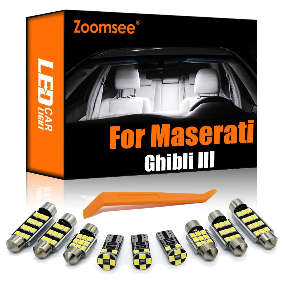 Zoomsee 16Pcs Interior LED Light Kit For Maserati Ghibli III 2013-2017 2018 2019 2020 Canbus Vehicle Indoor Dome Trunk Reading
