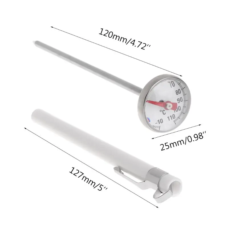 

Food Meat Milk Coffee BBQ Thermometer Stainless Steel Home Kitchen Probe Useful K3KD