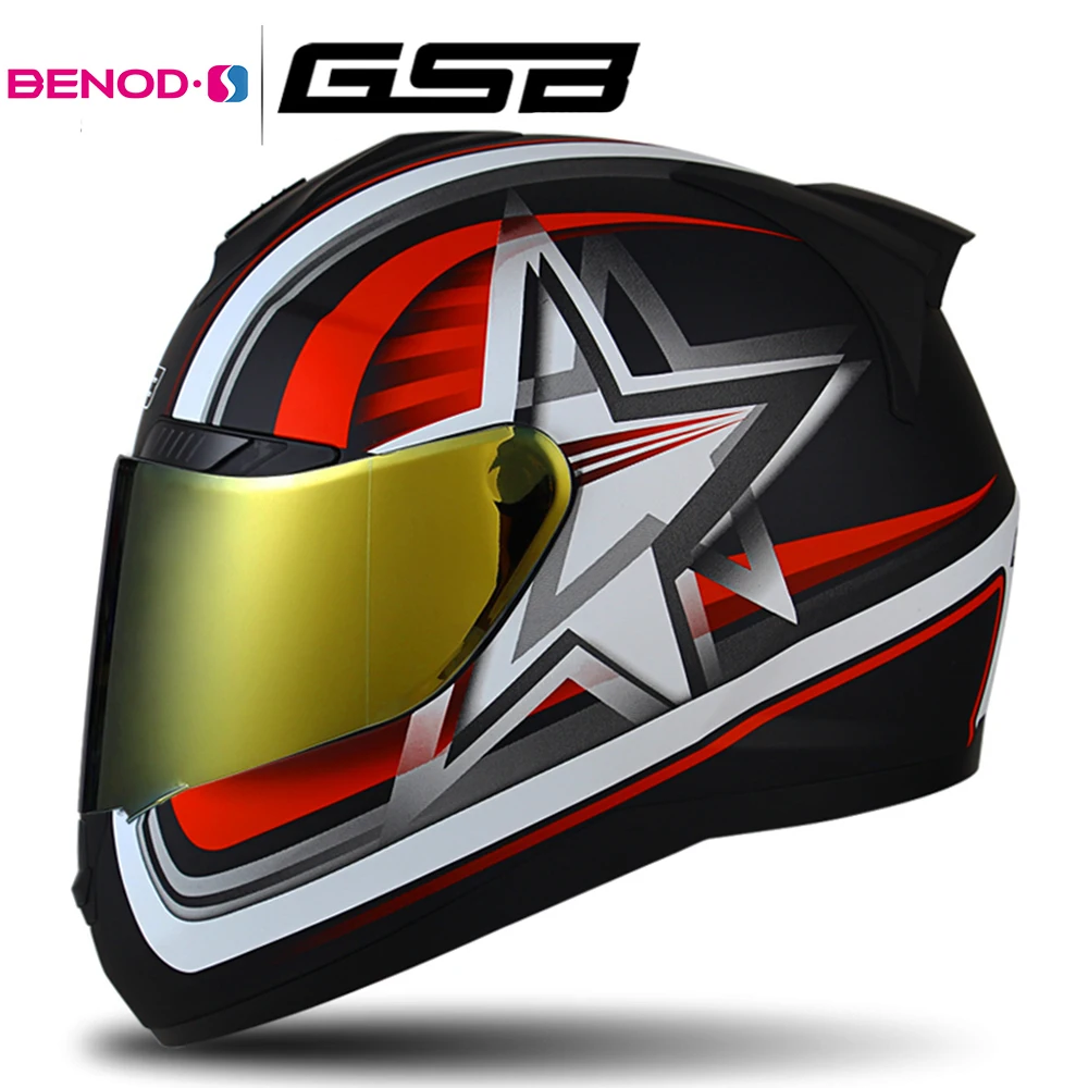 

GSB Full Face Motorcycle Helmet Motocross Motorbike Helmet Riding Racing Casco Moto Crash Helmet Motorcycle With ECE Approved