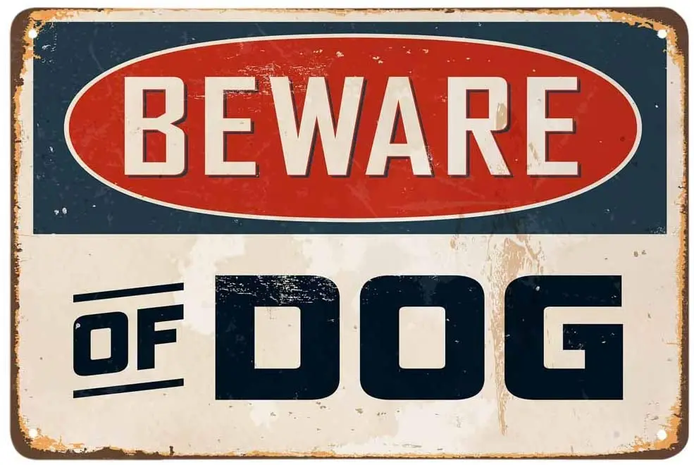 

Beware of Dog Metal Tin Sign Decor Pub Home Door Vintage Wall Art Poster Plaque Kitchen