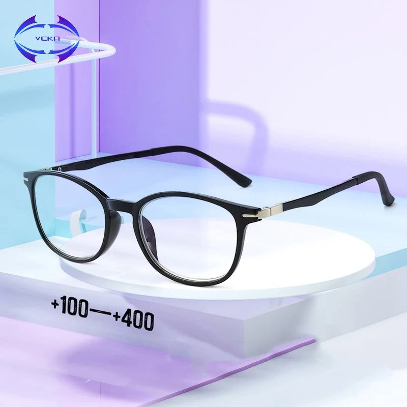 

VCKA TR90 Fashion Reading Glasses Anti-blue light Men Women Presbyopic Eyeglasses Ultralight Spring leg with Diopter +1.0to+4.0