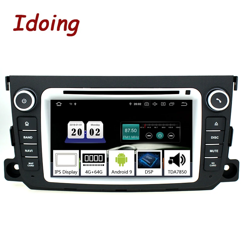 Автомагнитола Idoing 2DIN 7 дюймов Восьмиядерный процессор Android 9 0 GPS DVD мультимедийный