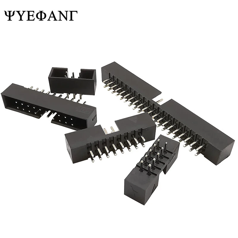 

5pcs Dip 6/10/20/26/34/40 Pin 2.54MM Pitch Male Socket Straight Idc Box Headers Pcb Connector Double Row 10P/20P/40P DC3 Header