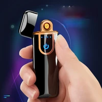 mini fingerprint induction charging lighter usb cigarette lighter smoking accessories gadgets for men technology men best gift