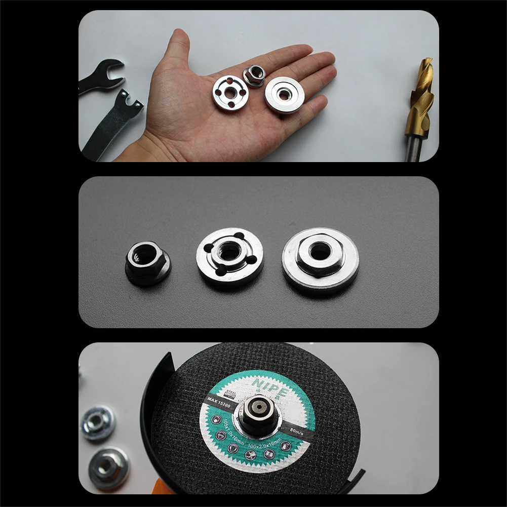 

3pcs/set 17mm Wrench Replacement Parts Power Tools Pressure Plate 100 Model Angle Grinder Flange Nut Accessories Home Hexagonal