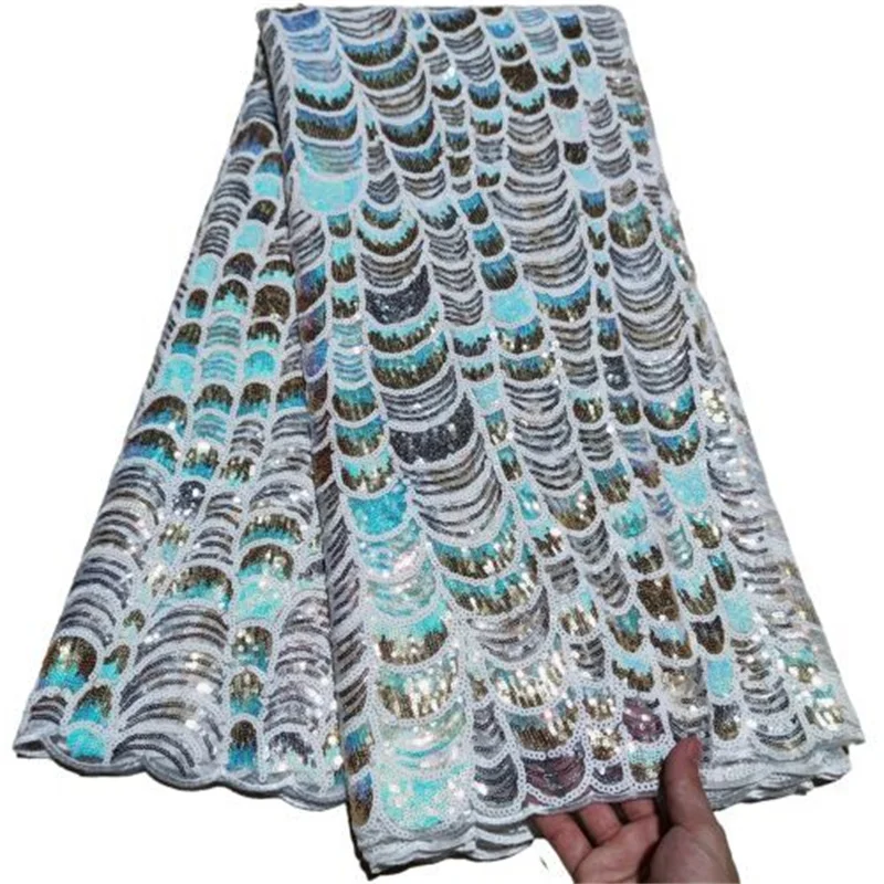 Нигерийская кружевная ткань 2019 зеленая Высококачественная бархатная