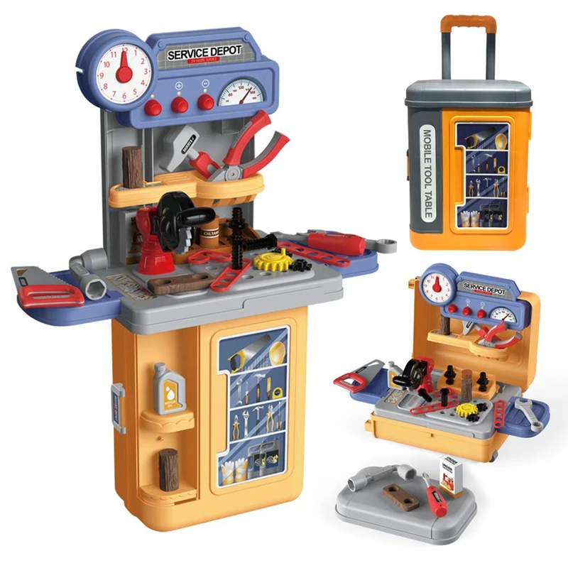 

Детский инструмент игрушечная скамья набор 3 в 1 плотник инженер ролевые игры чемодан игрушки 39 шт Имитация ролевых игр для малышей