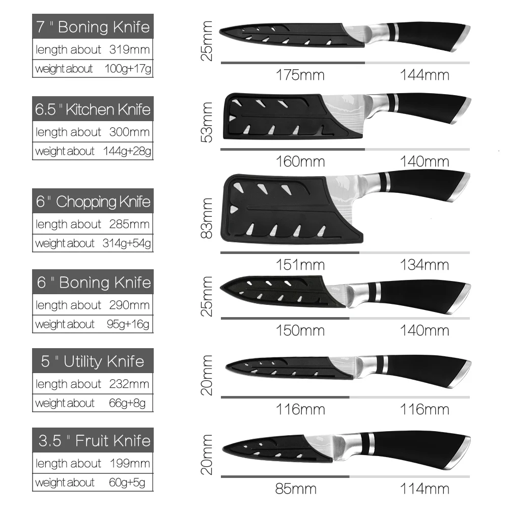 Набор ножей XYj из нержавеющей стали Профессиональный кухонный нож шеф-повара 8