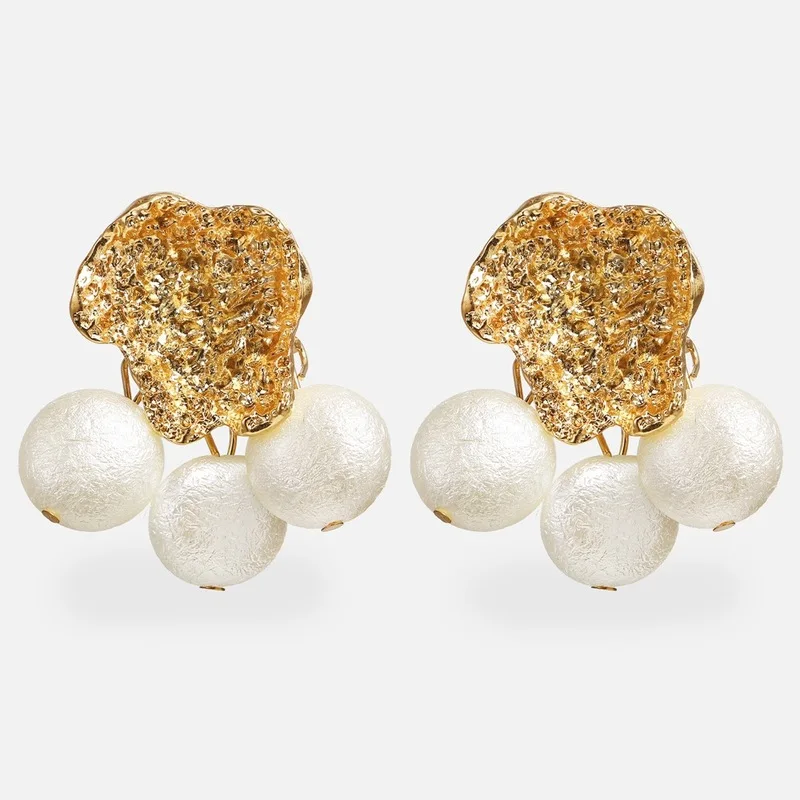 

Vintage Irregular Dangle Drop Earrings for Women 2020 Pearl Big Gold Earrings Zinc Alloy Brincos Geometric Wedding Jewelry