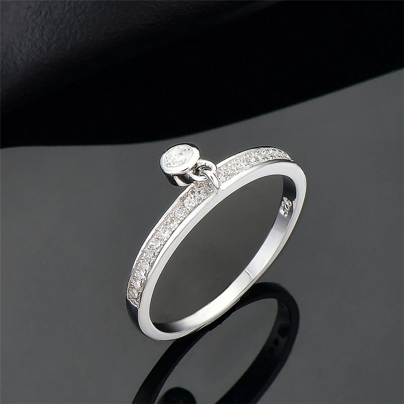 DY кольцо из стерлингового серебра 925 пробы с кубическим цирконием подвижное