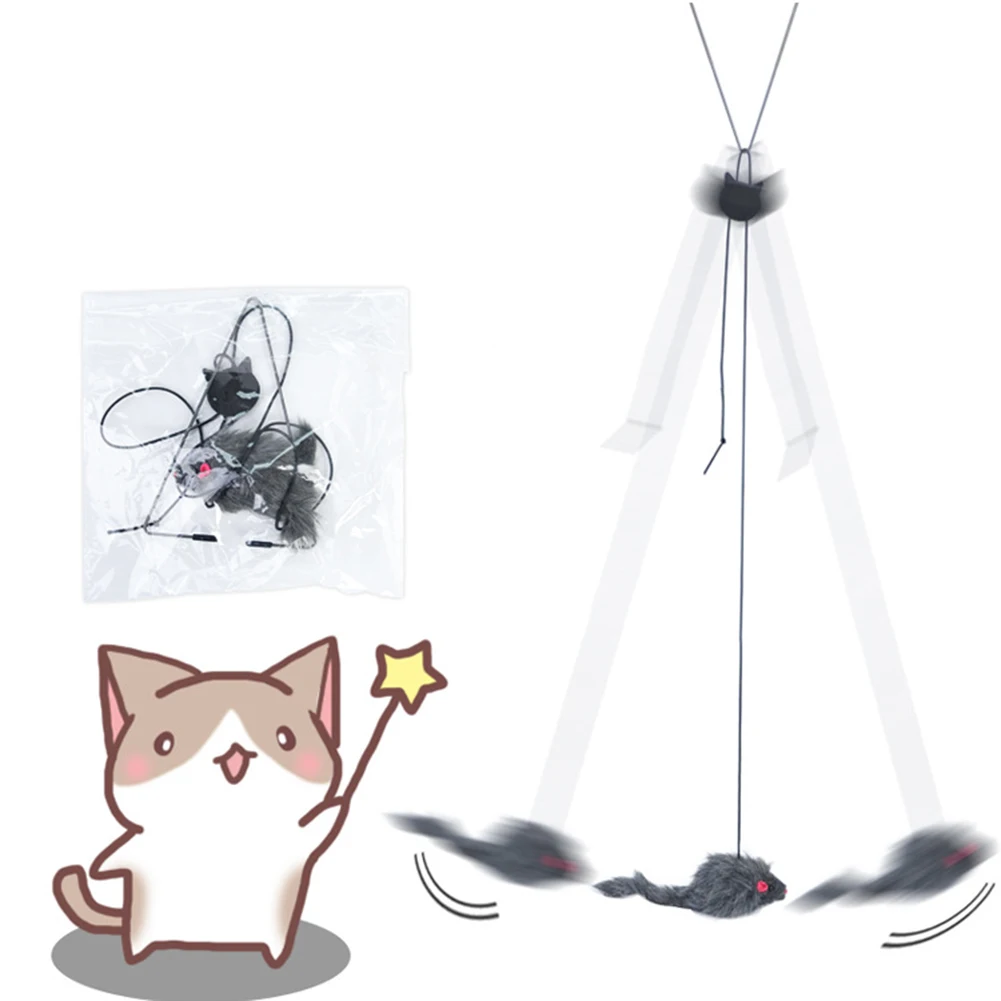

1PC Cat Toys Self-excited Hanging Door Retractable Funny Cat Scratch Rope Mouse Interactive Toy Cat Stick Pet Cat Supplies