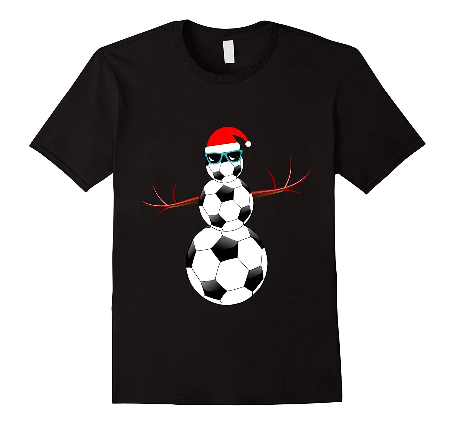 

2021 Christmas Soccering Snowman Santa T-Shirt Funny Xmas Tee Cotton Tee Shirts for Men Hip-Hop Simple Splicing Tee Tops Shirt