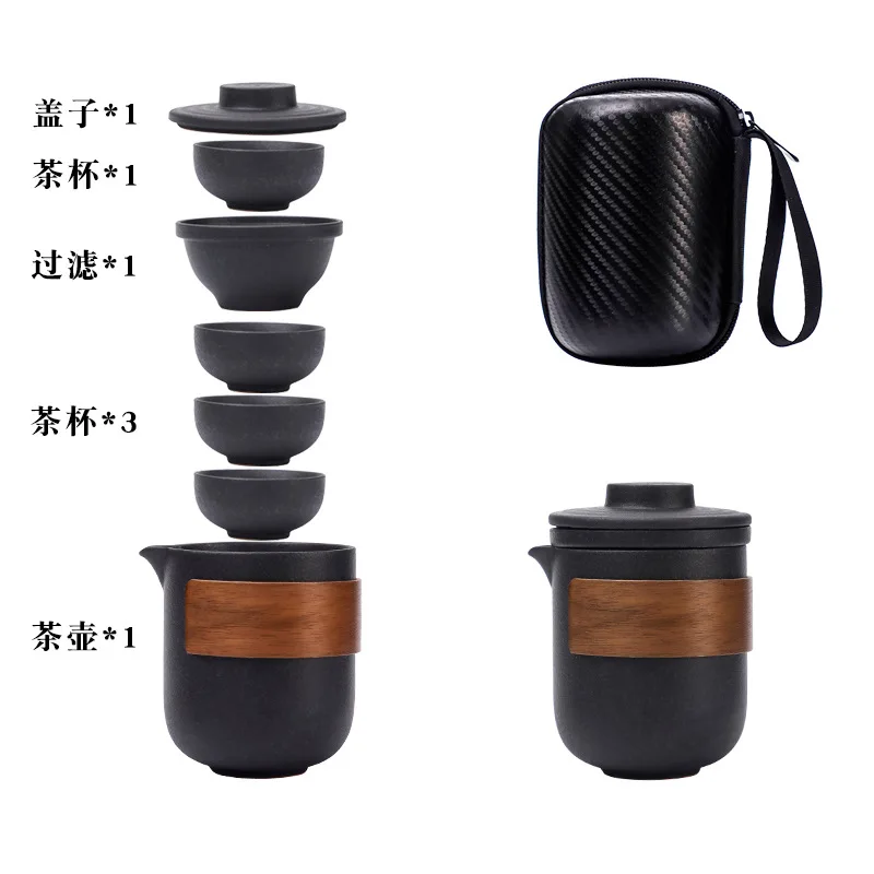 

Ceramic Travel Vintage Tea Set Teaware Chinese Crockery Japanese Tea Set Porcelain Conjunto De Cha Kitchen Dining Bar DL60CT