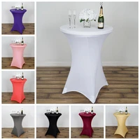 22 colors wedding table cover spandex cocktail table cloth lycra high bar table linen banquet hotel party decoration