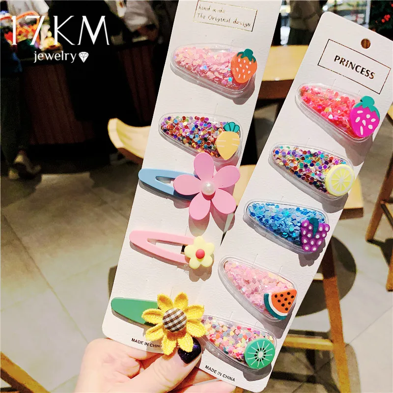 17KM 5 шт./компл. модные заколки для волос с фруктами маленьких девочек и 2020 INS милые