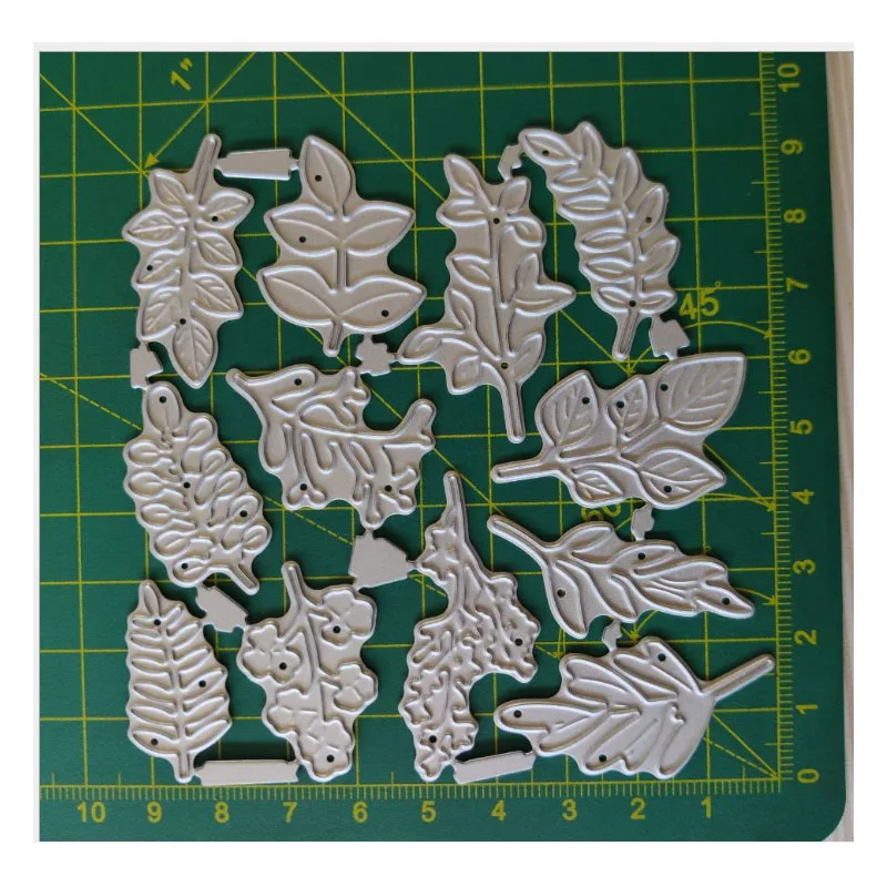 

12pcs/set Leaves New Cutting Dies Scrapbook Decoration Embossing Paper Craft Album Card Punch Knife Mold