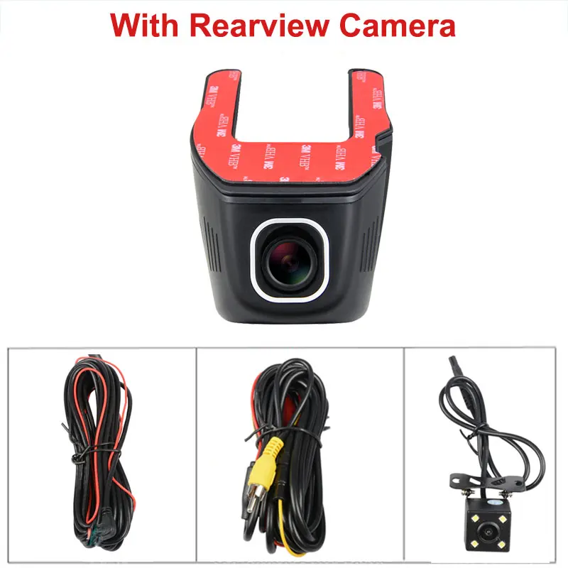 With Rear Lens Kampacar автомобильный Wifi DVR видеорегистратор авто Цифровой видеорегистратор 2 Wifi Full HD 1080P Cam Novatek 96658 sony IMX323 видеорегистраторы с двумя объективами - Название цвета: With Rear Lens