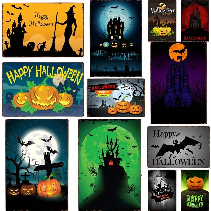

Металлический знак на Хэллоуин, металлический винтажный паб, железная живопись, Настенный декор для бара, паба, клуба, мужская пещера, метал...