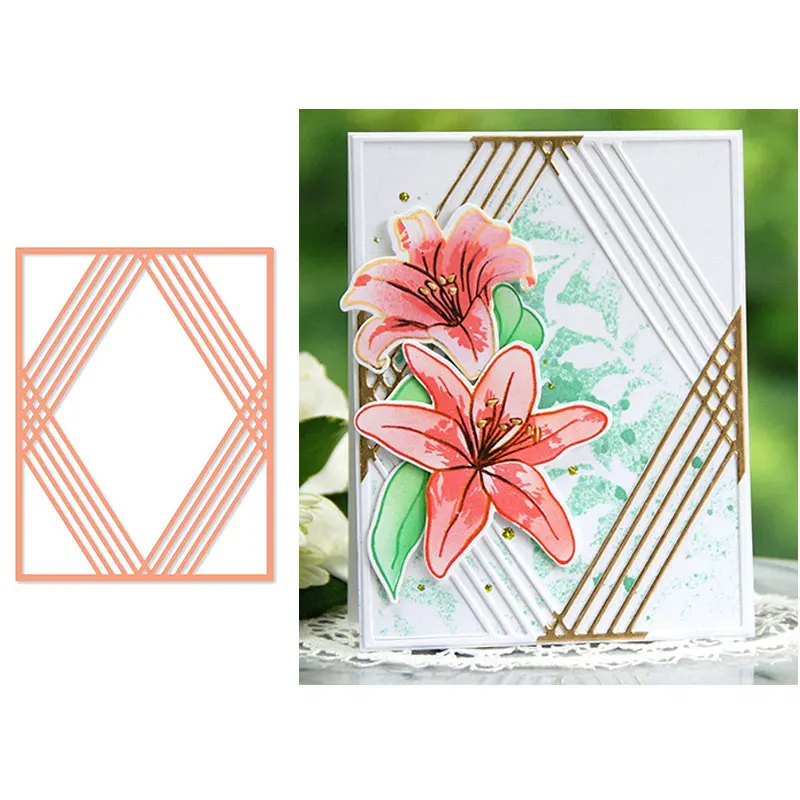 

Christmas Diamond Frame Cover 2021 New Metal Cutting Dies Scrapbook Diary Decoration Embossing Template DIY Card Handmade