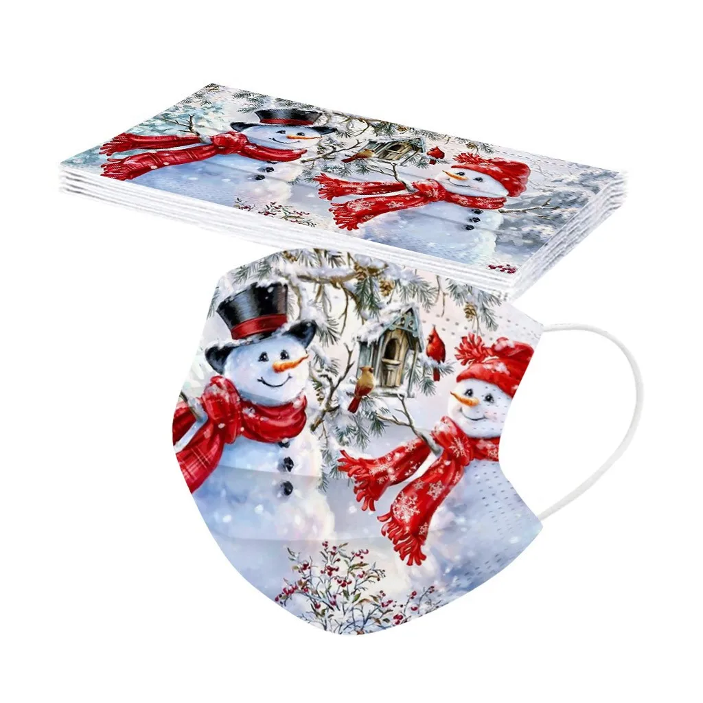 

Adult's Mask Disposable High Quality Mask3ply Earhook 10pc For Christmas Eve Themed Party Printed Pattern Mask Mascarilla