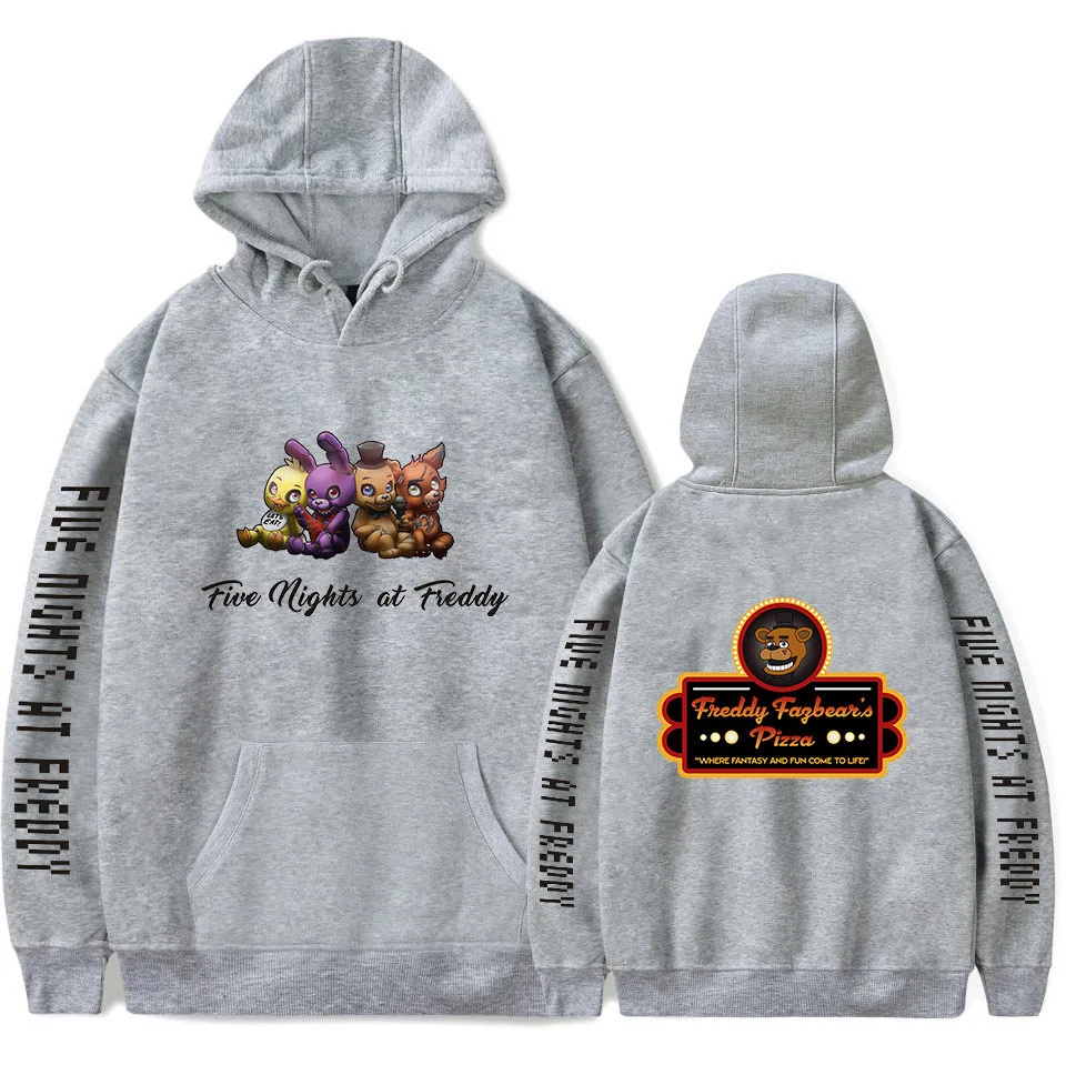 Толстовка Fnaf женская с мультяшным медведем свитшот надписью Five Nights At FNAF худи в