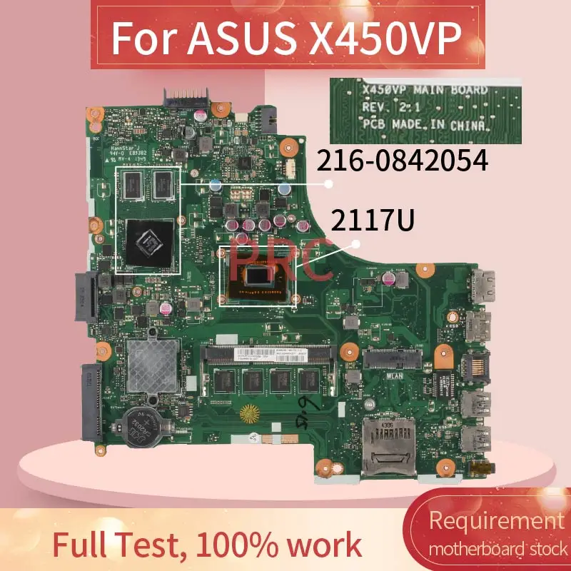 REV: 2 1 Для ASUS X450VP 2117U материнская плата для ноутбука 216 0842054 DDR3 | Отзывы и видеообзор