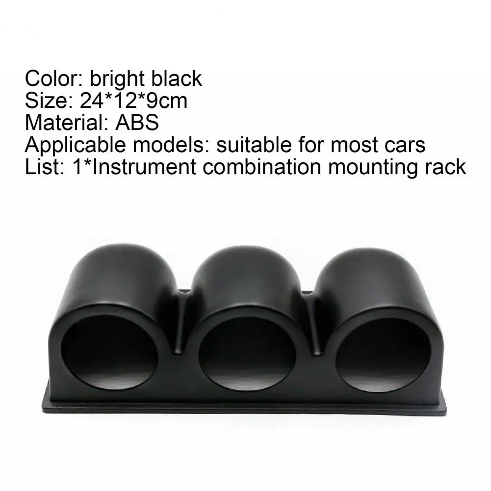 

General Glossy Black Triple Gauge Pod Mount Dash Cover 6cm 3 Holes Meter Panel Bracket for Vehicles
