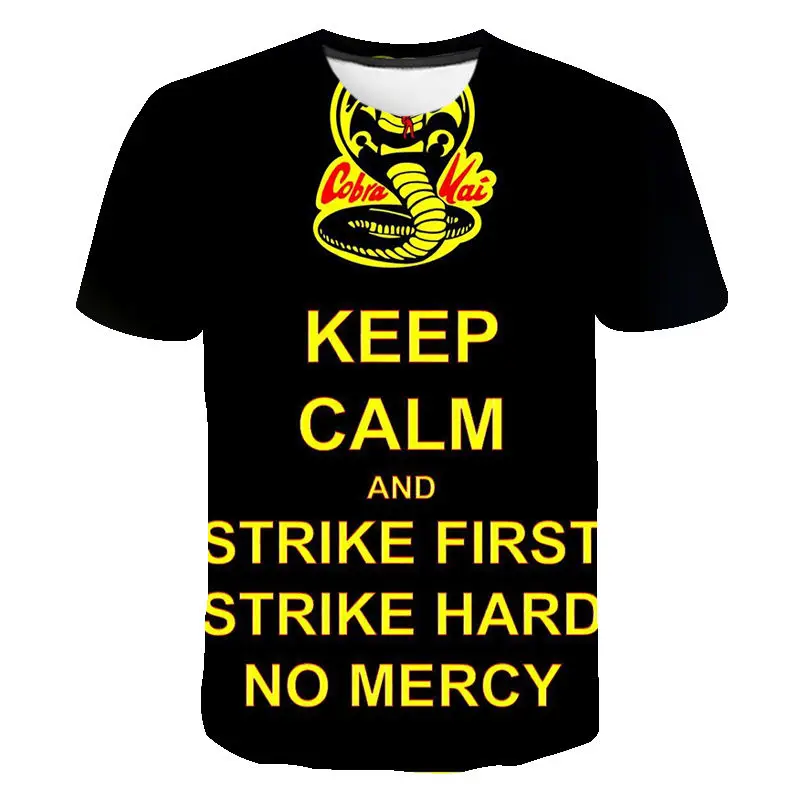 Футболка Мужская/женская с принтом кобры Кай модная Повседневная рубашка