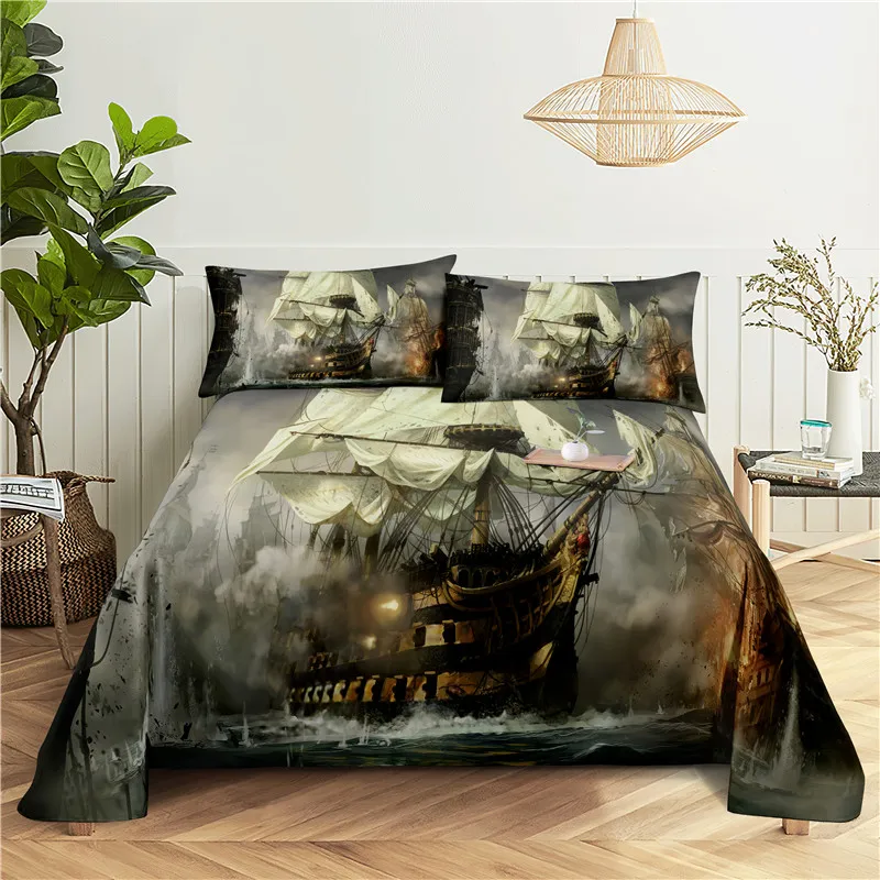 

Navigation 0.9/1.2/1.5/1.8/2.0m Digital Printing Polyester Bed Flat Sheet With Pillowcase Print Bedding Set