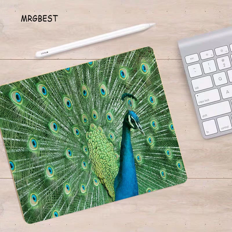 

Коврик для мыши MRGBEST, маленький красивый коврик для мыши Pavo 22X18/25X20/29x25см, прямоугольные офисные компьютерные коврики с природной резиной для ...